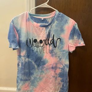 Disney world traveler tie dye shirt
